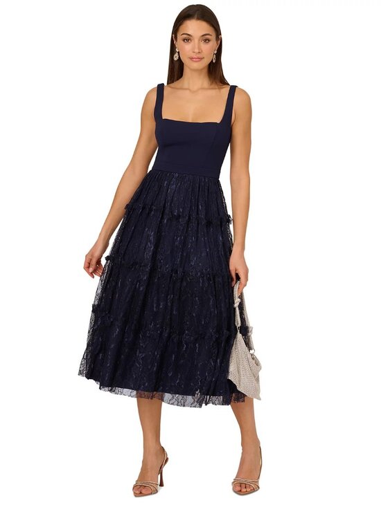 Adrianna Papell Dresses & Skirts - Adriannav Women's Crepe and Lace Midi Dress Size 8